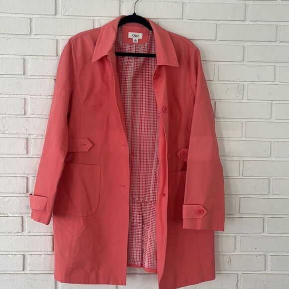 CATO Salmon/Coral Trench Style Jacket – Light & Stylish for Every Season #404 - Picture 5 of 8